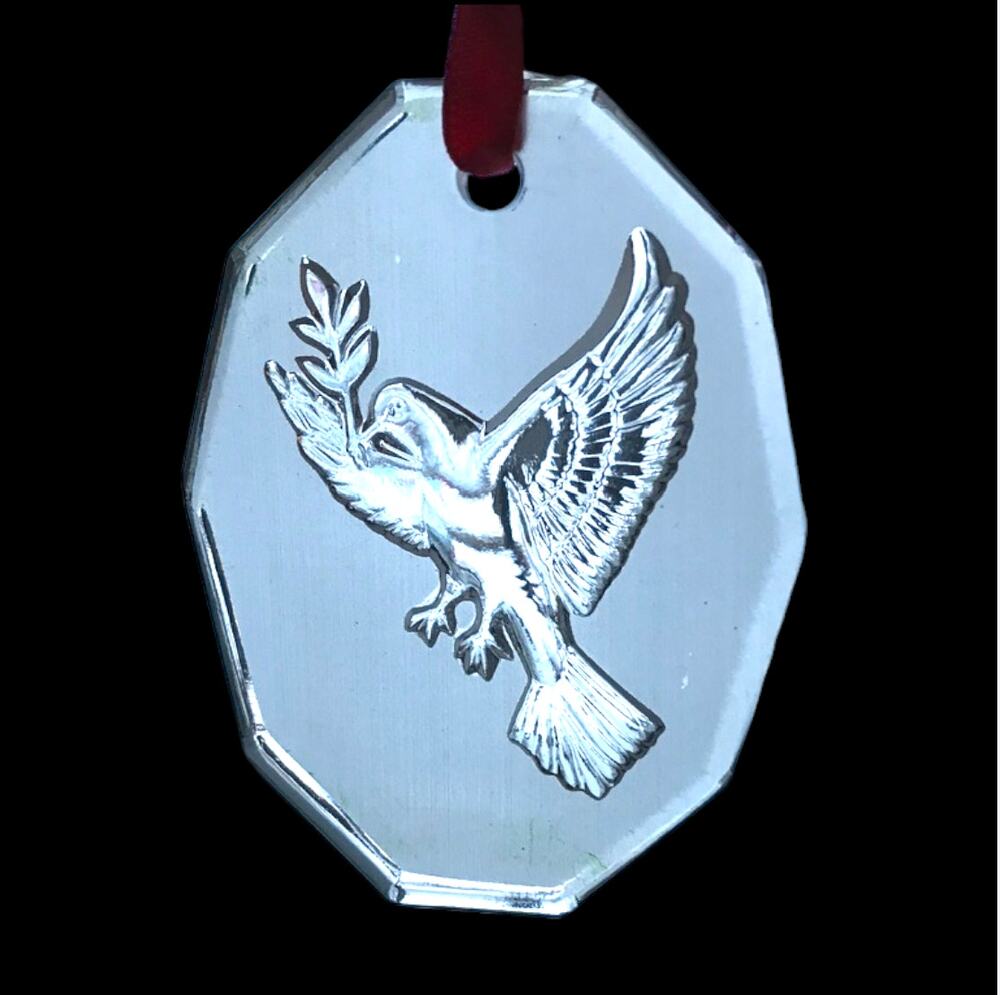 VTG Crystal Brands of Ireland Crystal Christmas Ornament - Dove of Peace